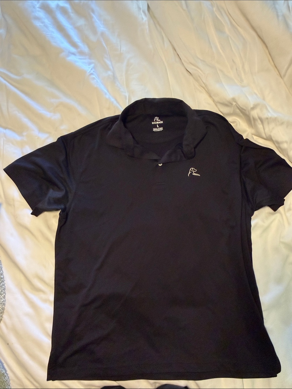 Rhoback Black Men's Performance Polo with Subtle Logo